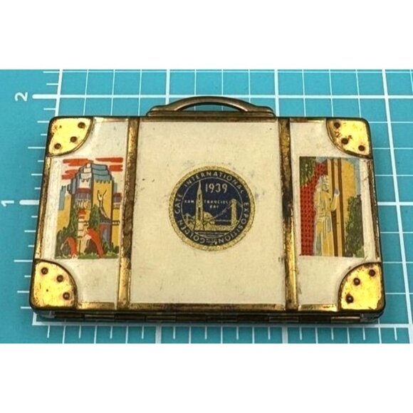 Worlds Fair 1939 Souvenir Golden Gate San Francisco Luggage Compact